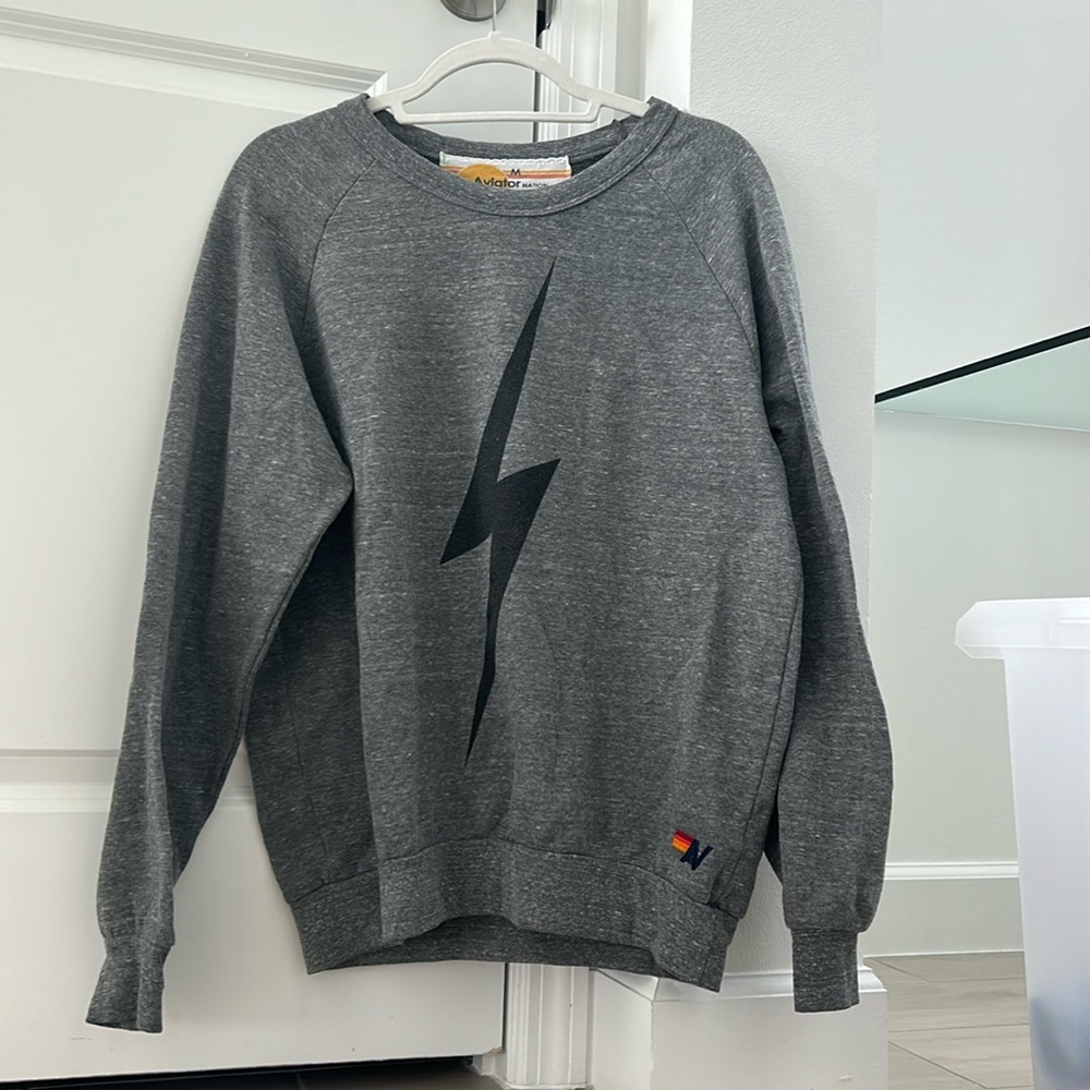Aviator nation lightning bolt crewneck